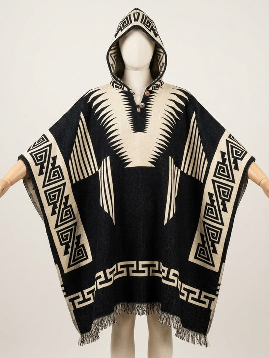 Southwestern style HandMade Wool Poncho