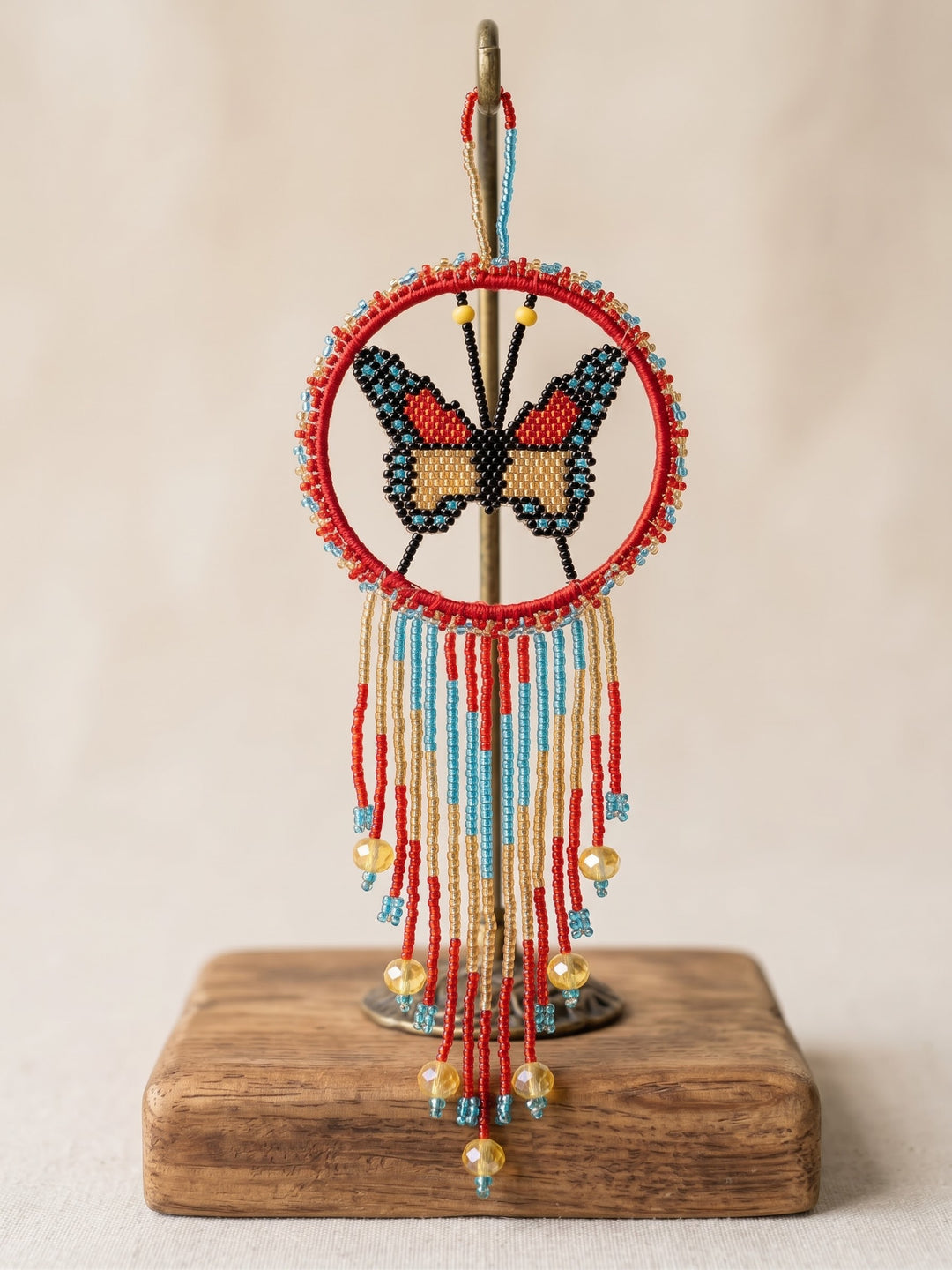 Red/light blue Butterfly Dream Catcher
