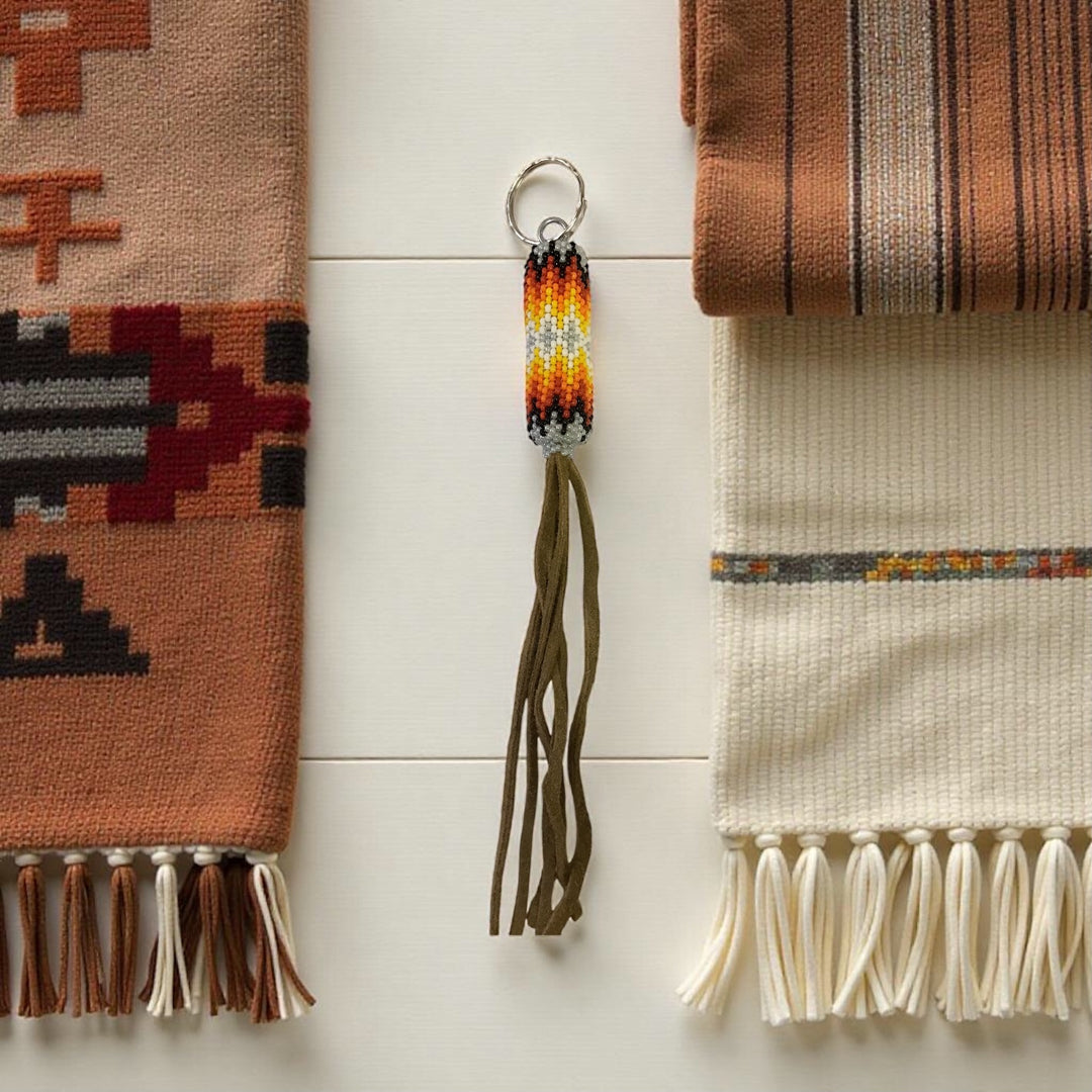 OLDTRIBES™ grey Handcrafted Beaded Keychain