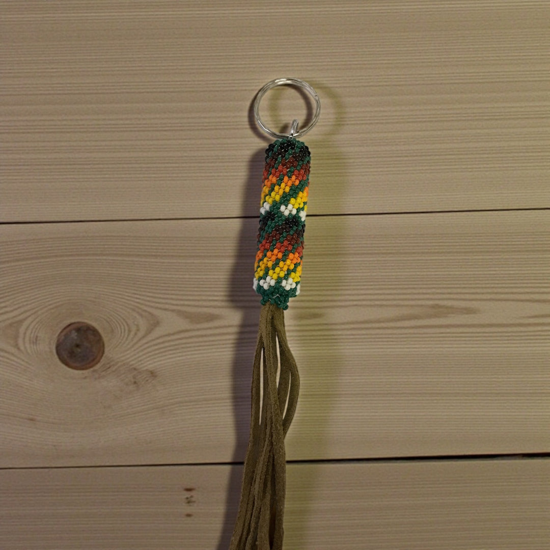 OLDTRIBES™  dark green Beaded Keychain