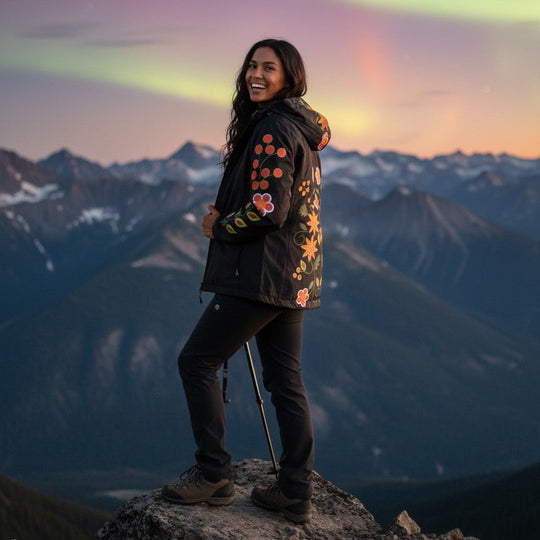 OLDTRIBES™ Black Spring Blossom Windbreaker