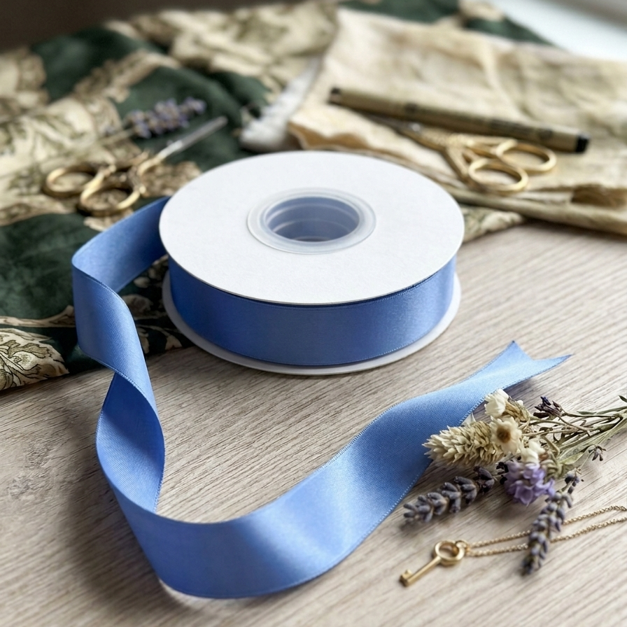 OLDTRIBES 30 Meter Double Face Blue #458 Ribbon Roll