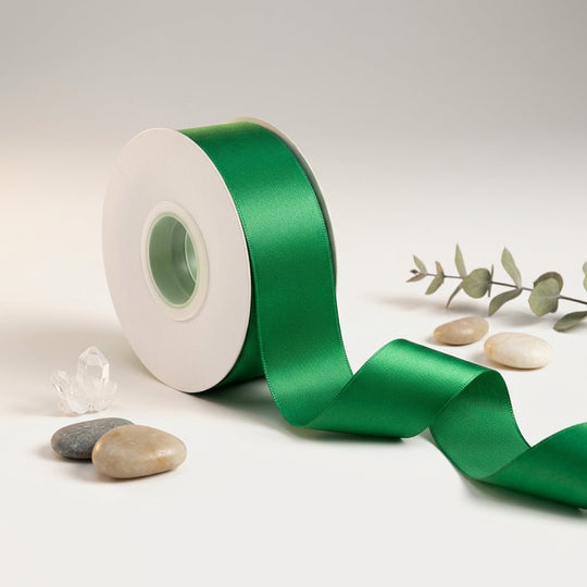 Satin Ribbon Double Face  Green- 3.8 cm Wide