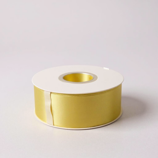 Satin Ribbon Double Face-Yellow-3.8 cm Wide