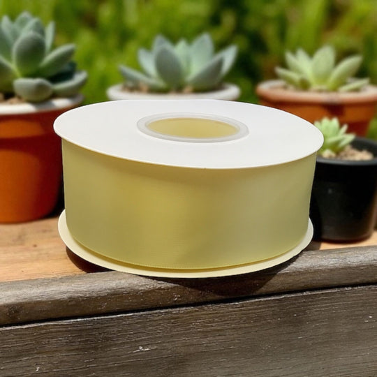Satin Ribbon Double Face-Yellow-3.8 cm Wide