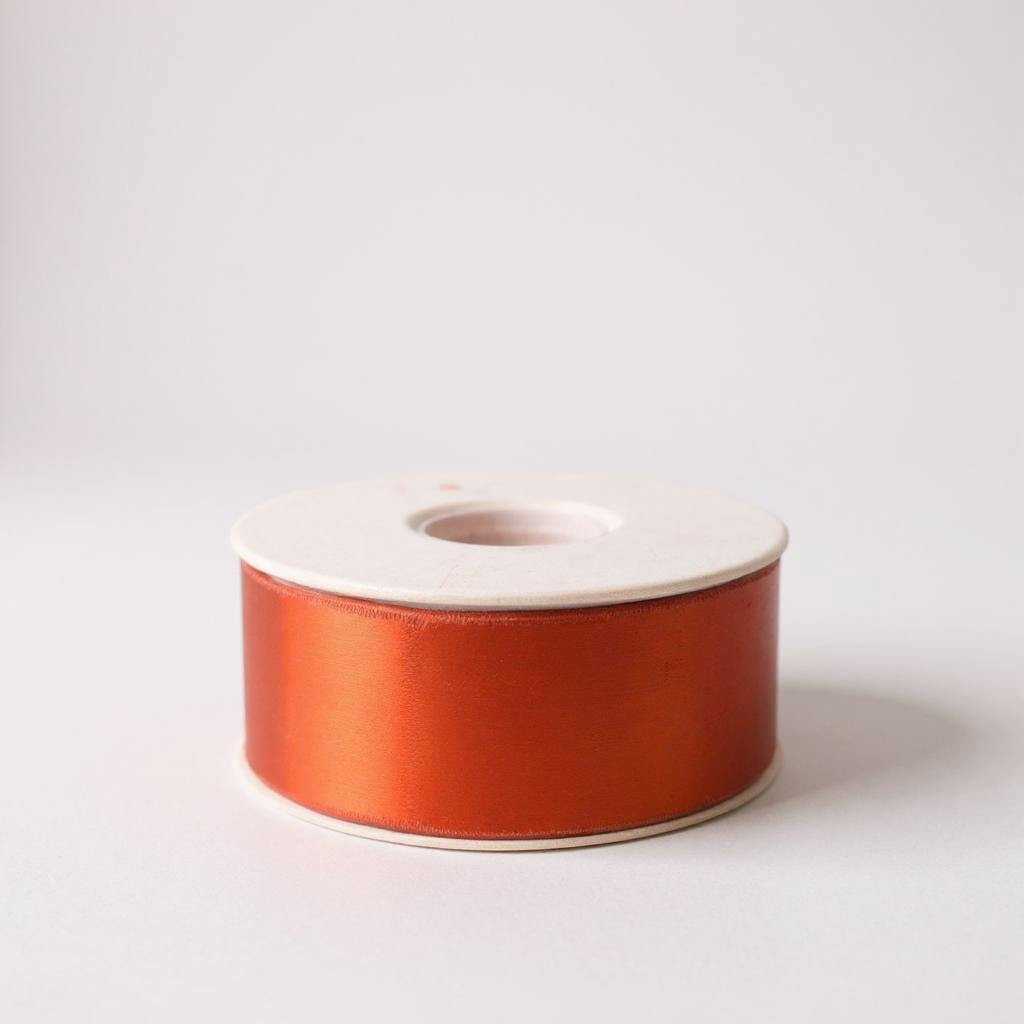 Satin Ribbon Double Face- Orange- 3.8 cm Wide