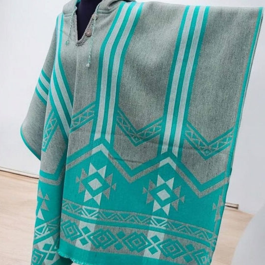 Turquoise Pure Llama wool Ponchos
