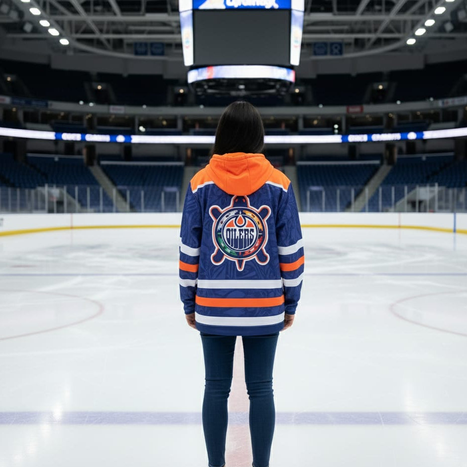 Sweat à capuche orange et bleu Heritage OLDTRIBES™
