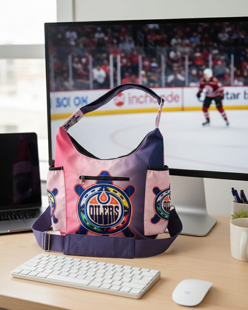 White-Purple Oiler Crossbody Bag