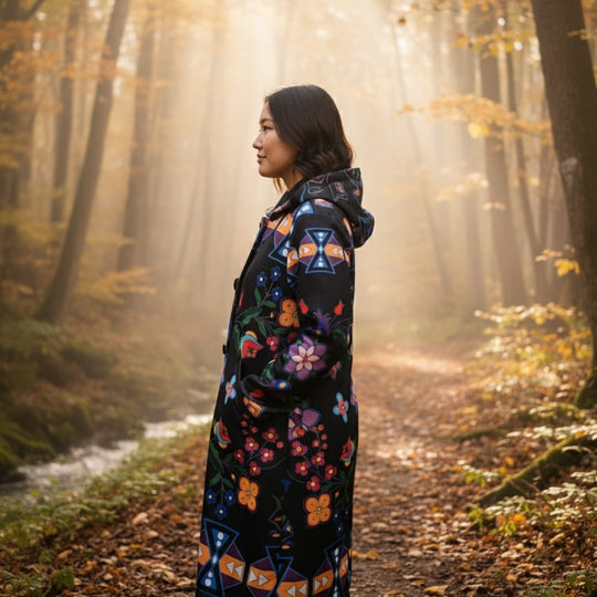 OLDTRIBES™ Pink Floral Long Coat