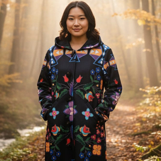 OLDTRIBES™ Pink Floral Long Coat