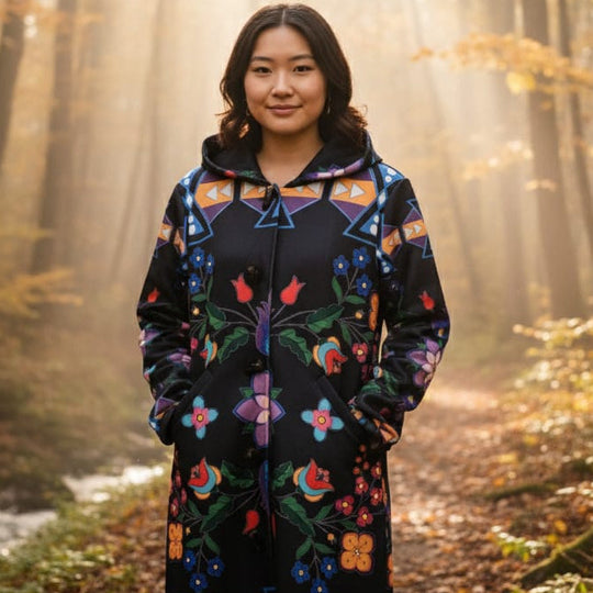 OLDTRIBES™ Pink Floral Long Coat