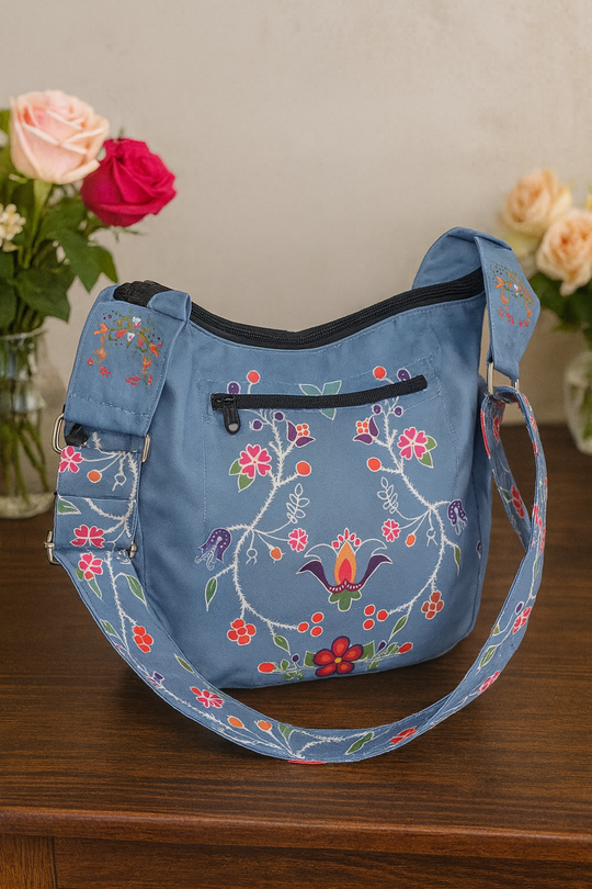 Blossomed Flower Crossbody Bag (Teal)