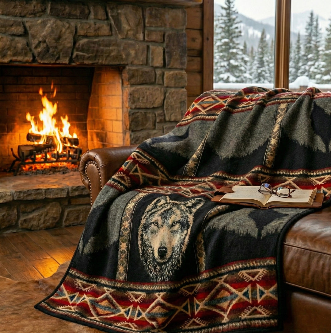 Wild Wolf Lodge Blanket