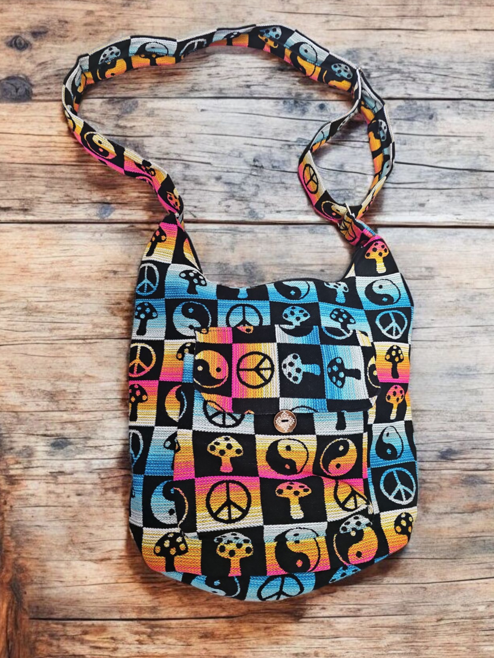 OLDTRIBES Peace blue / black crossbody bag