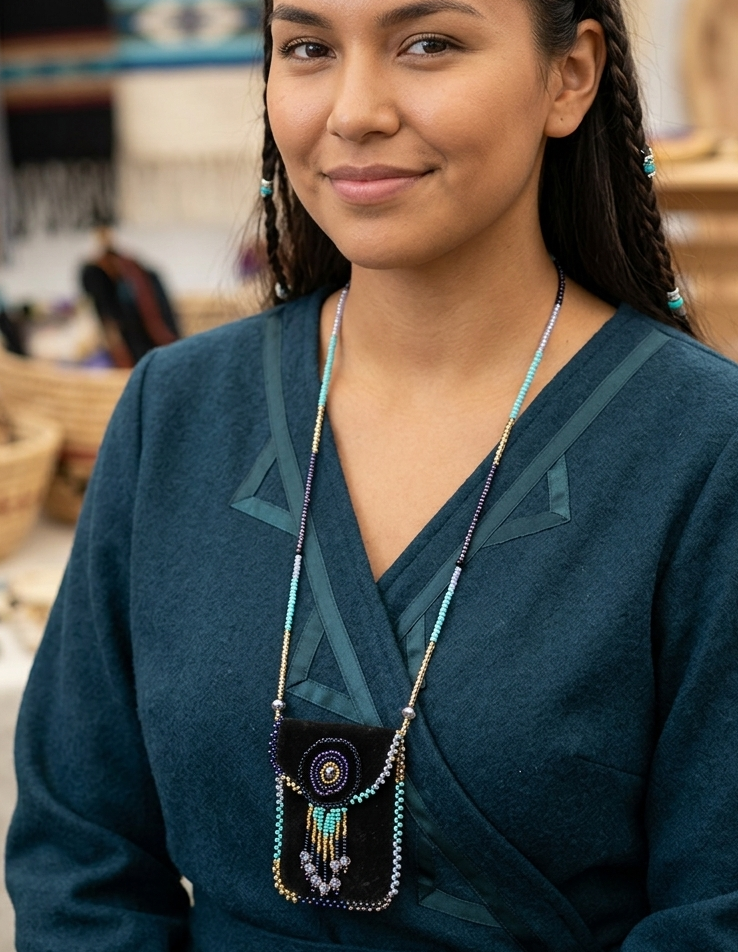 OLDTRIBES™ black and turquoise Medicine Bag