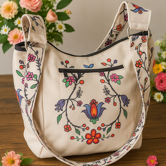 Blossomed Flower Crossbody Bag (Biege)
