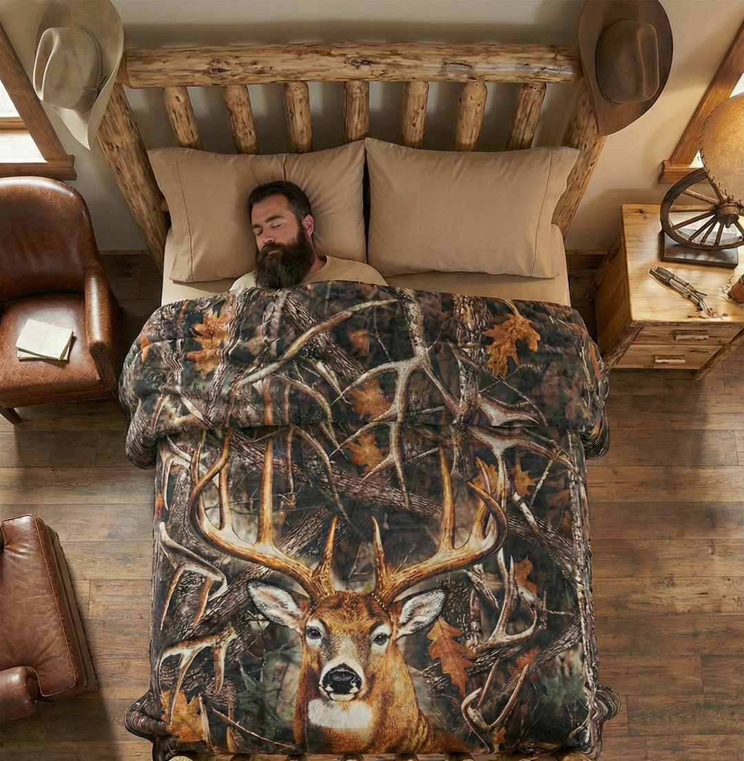 Wild Buck Camo Plush Blanket