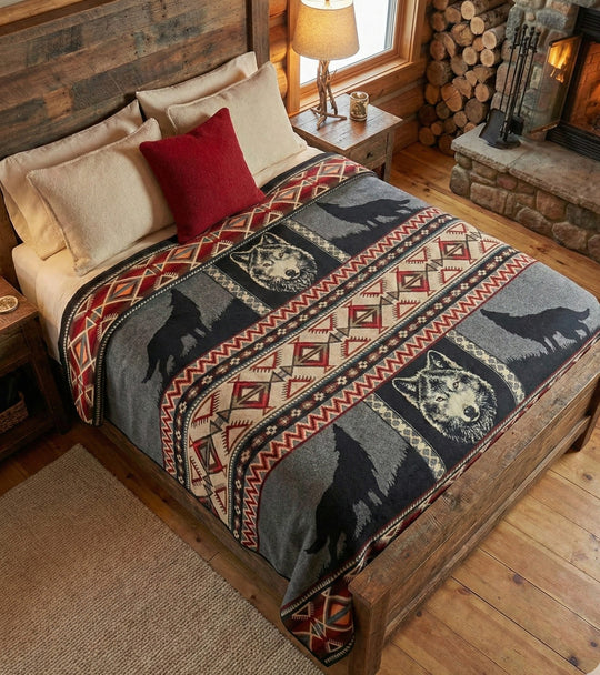 Wild Wolf Lodge Blanket