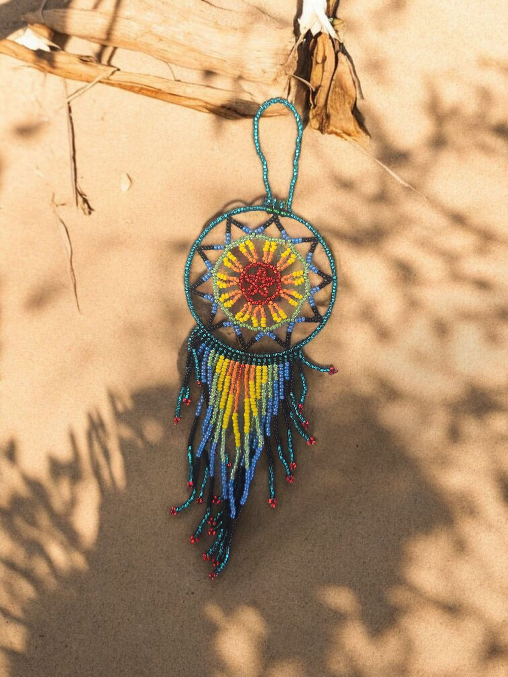 Green, yellow,Celestial Beaded Handmade Dreamcatcher