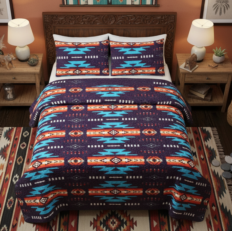 Ensemble de courtepointe Navajo 3 pièces