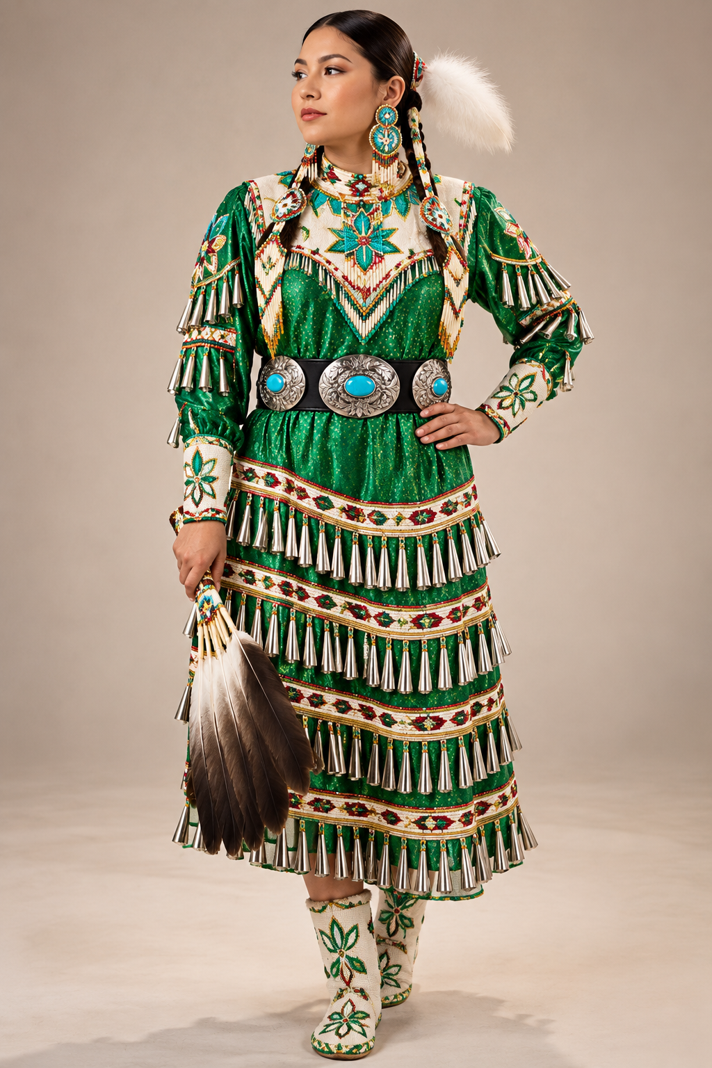 Traditional Silver Turquoise Concho for Belts ,leathercrafts and Regalia