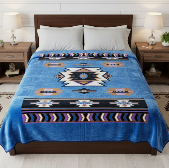 ULTRA SOFT LUXURY PLUSH BLANKET (Navajo Blue)