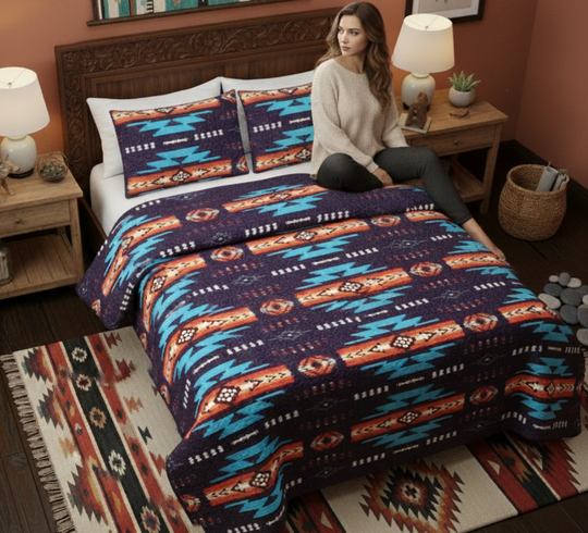 Ensemble de courtepointe Navajo 3 pièces