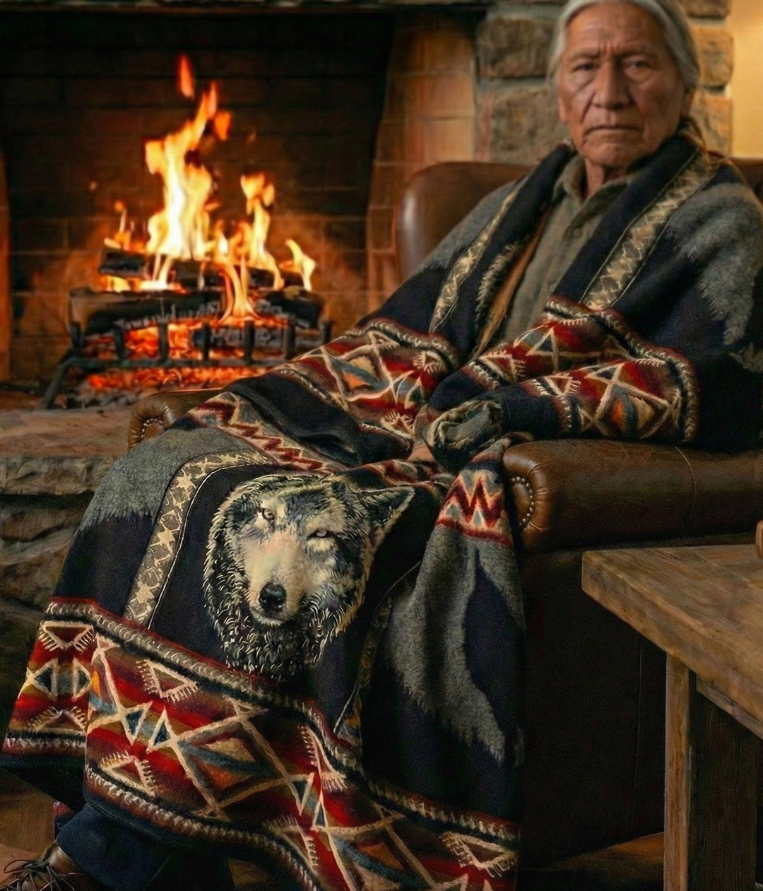 Wild Wolf Lodge Blanket