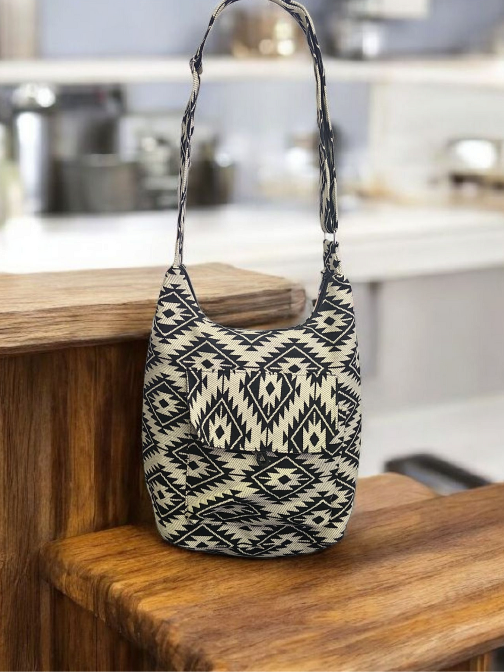 OLDTRIBES™ black  and  white  star Crossbody Bag