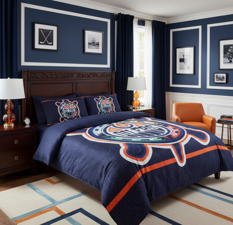 Ensemble de courtepointe 3 pièces Oilers