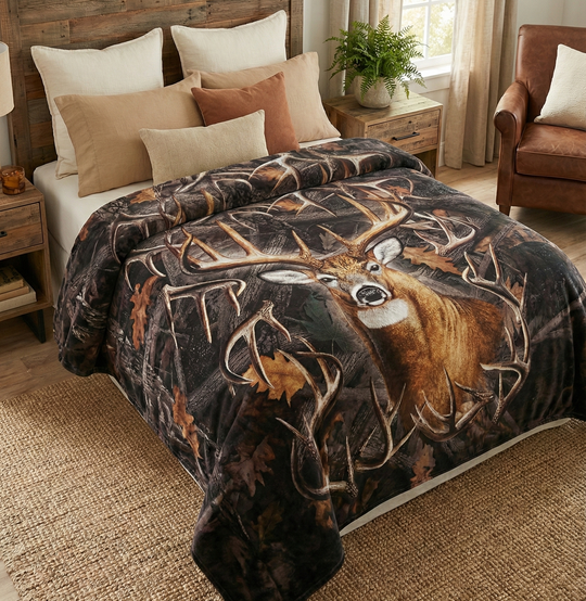 Wild Buck Camo Plush Blanket