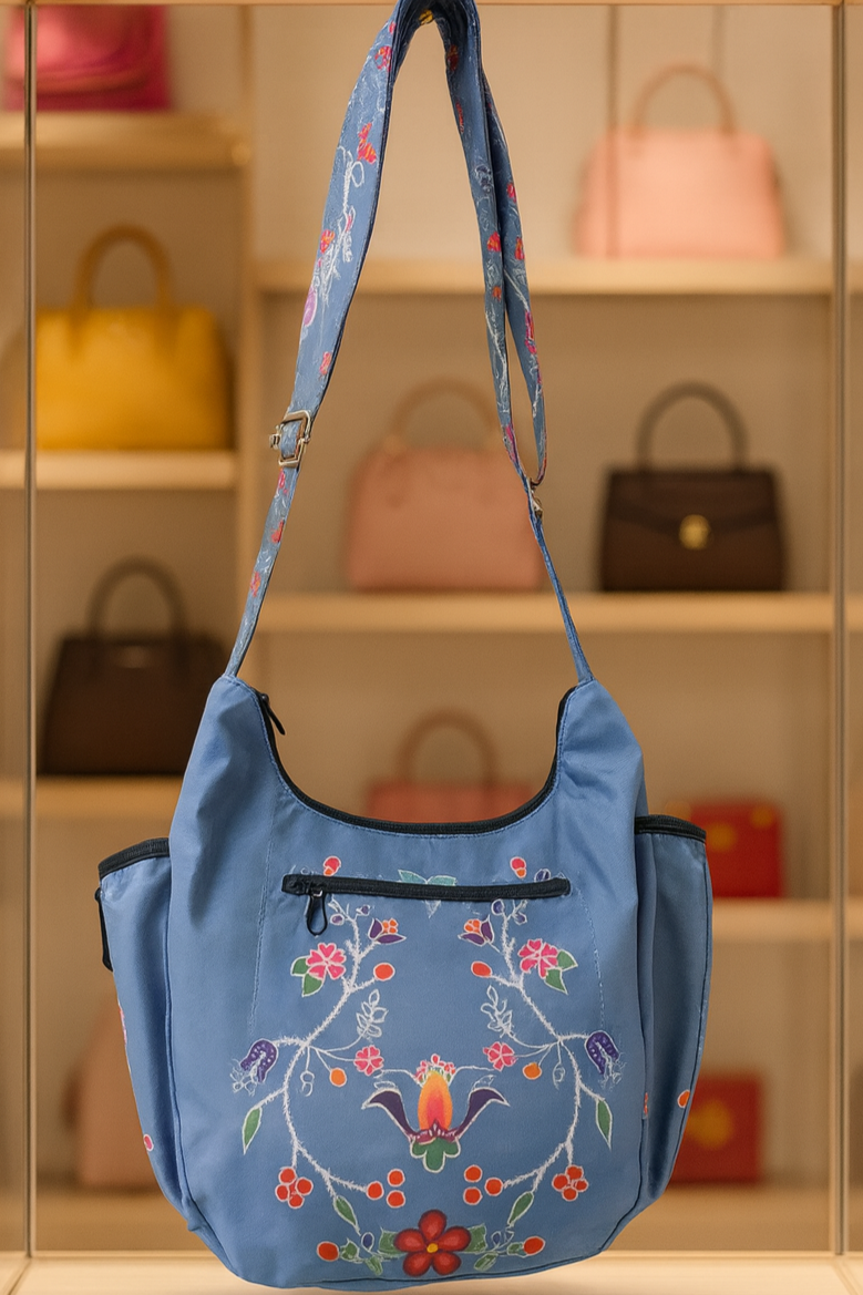 Blossomed Flower Crossbody Bag (Teal)
