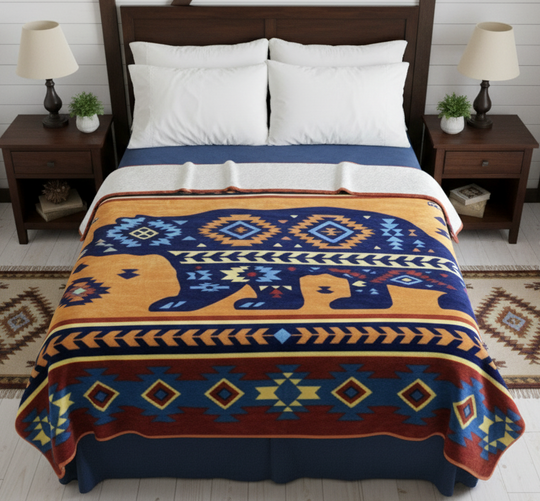 ULTRA SOFT LUXURY PLUSH BLANKET (Navajo Bear)