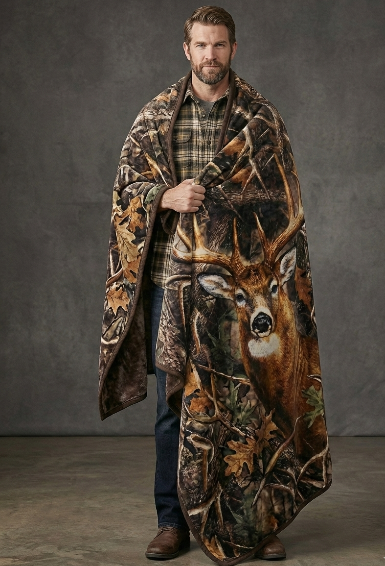 Wild Buck Camo Plush Blanket