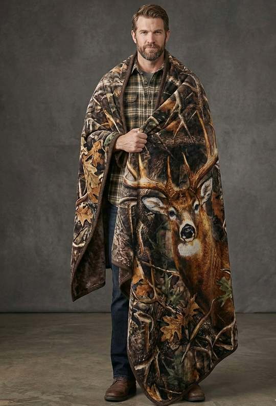 Wild Buck Camo Plush Blanket