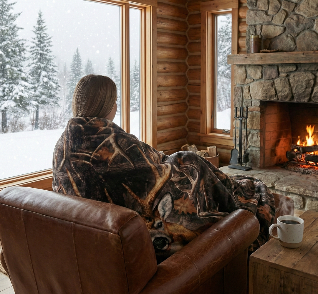Wild Buck Camo Plush Blanket