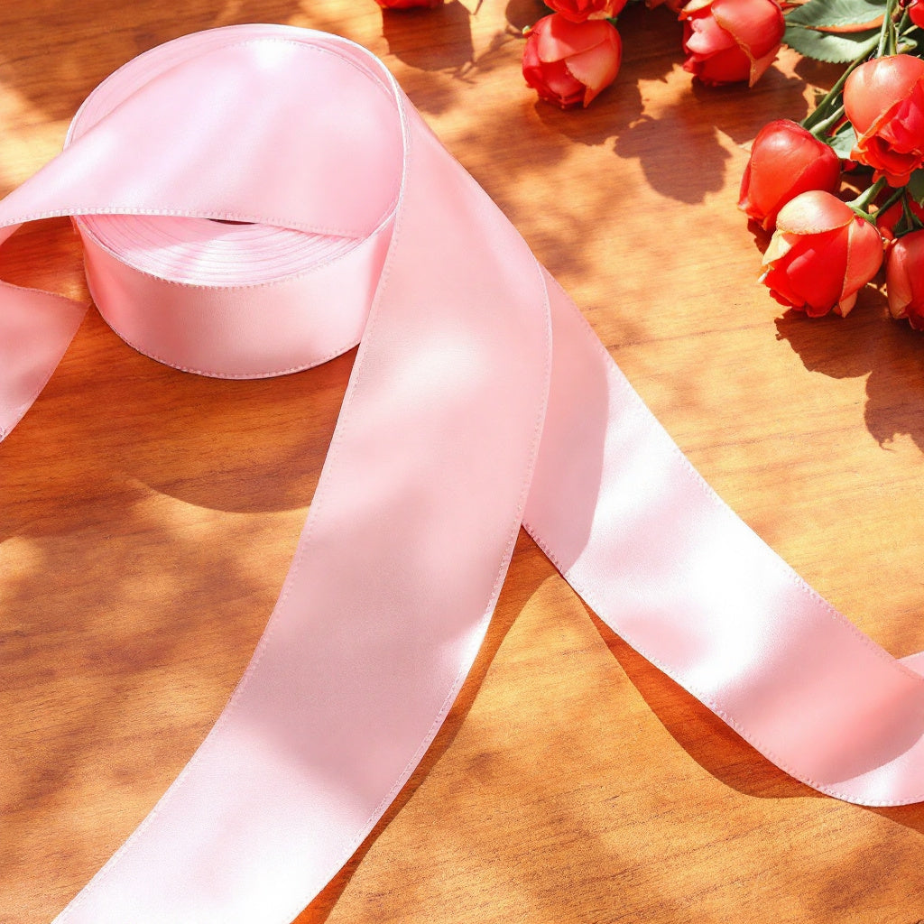123 Ribbons Satin Ribbon Double Face-Pearl Pink #123- 3.8 cm Wide | OLDTRIBES ...