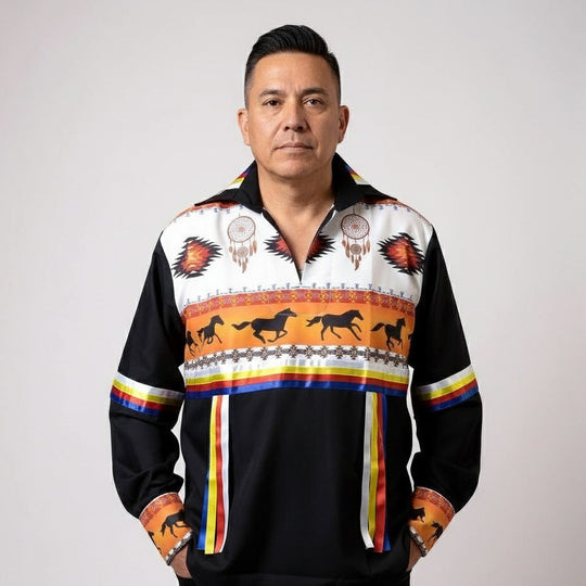 Red and Orange  Ribbon Shirt