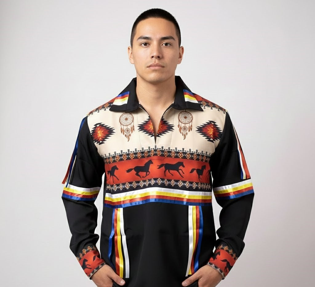 Red and Orange  Ribbon Shirt