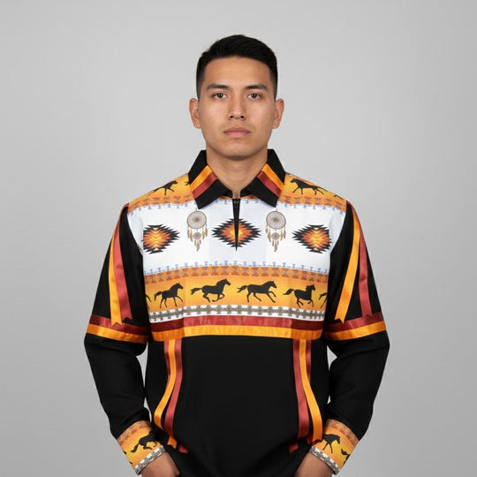 Maroon and Orange Ribbon Shirt