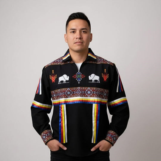 Blue and White Ribbon Shirt