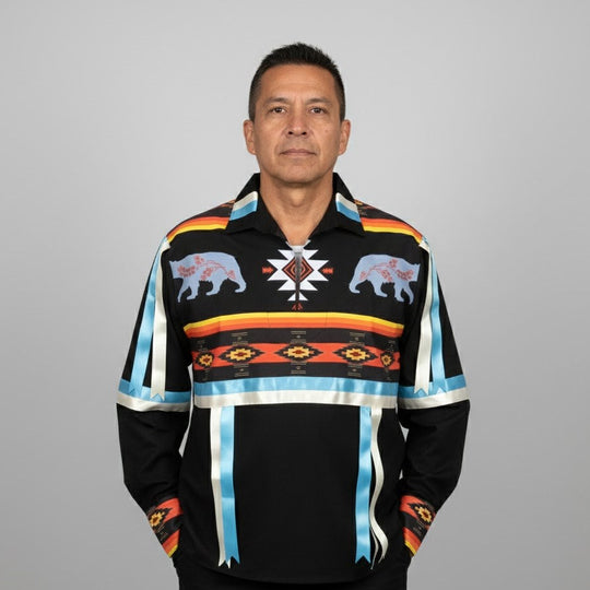 Sky Blue and White Ribbon Shirt