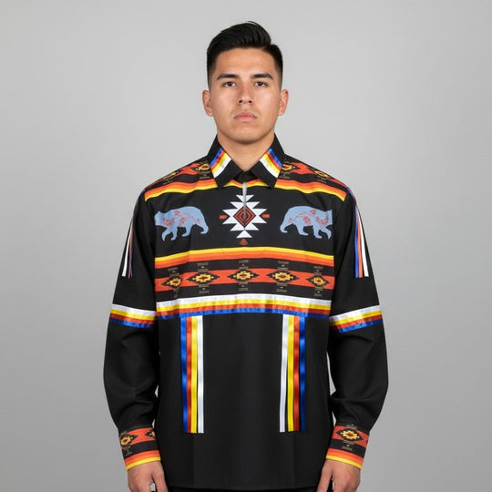 Blue Red Yellow and White Ribbon Shirt