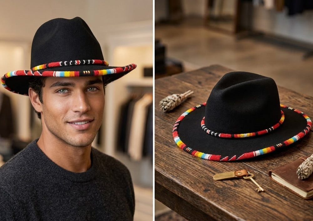 Size-61 Handmade Beaded Hat