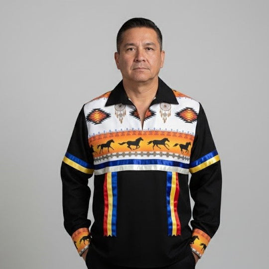 Orange and White Ribbon Shirt